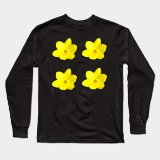 Four Bright Yellow Flowers Long Sleeve T-Shirt